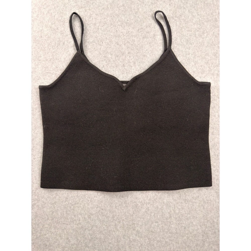 Express Body Contour Black Knit V-Neck Cami Tank Top Large